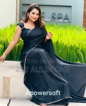 Pure Georgette With Stone Work Saree and Blouse Unstitched