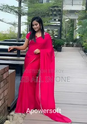 Pure Georgette With Stone Work Saree and Blouse Unstitched