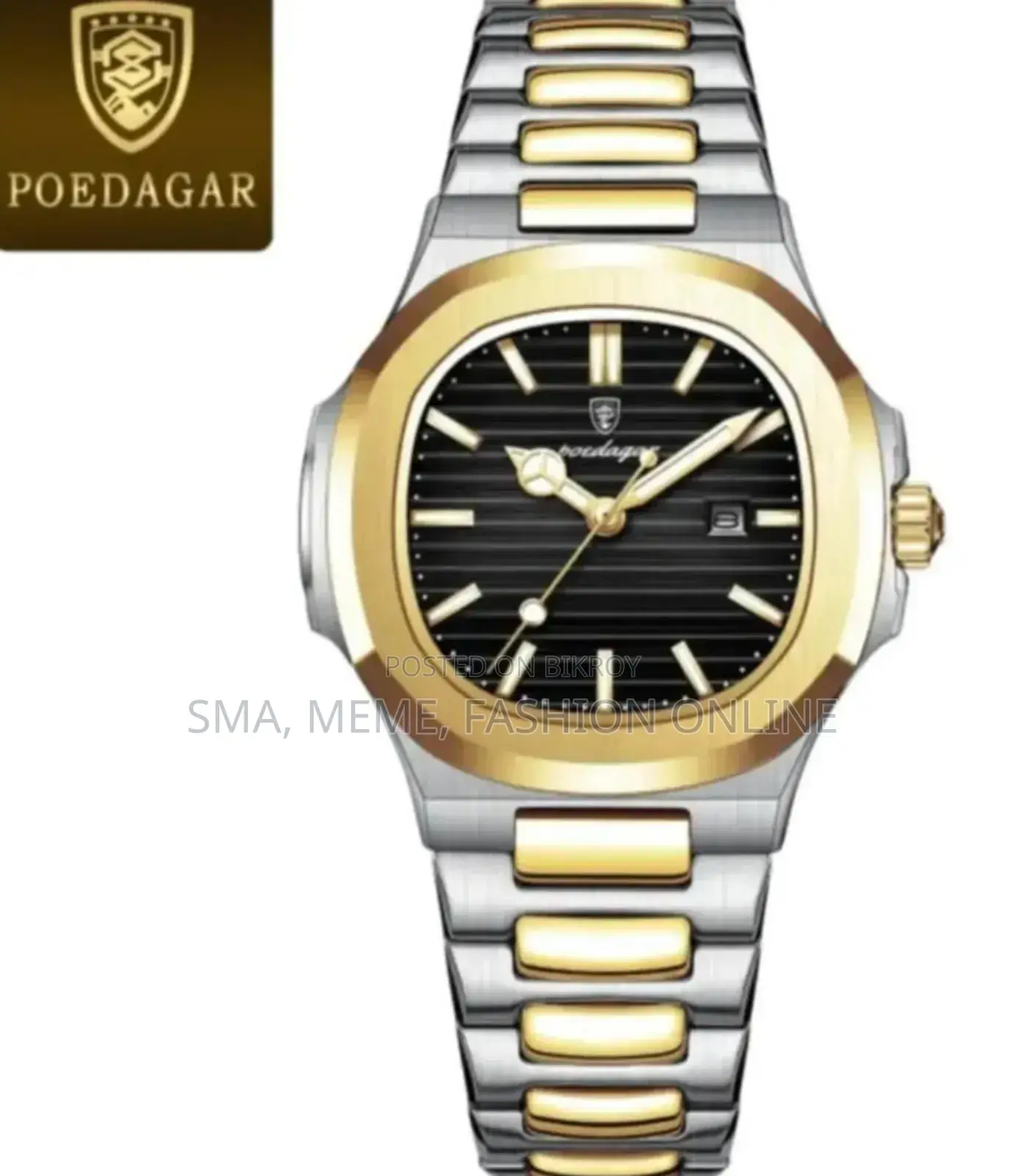 Poedagar 789 Luxury Square Watch for Men Waterproof Luminous