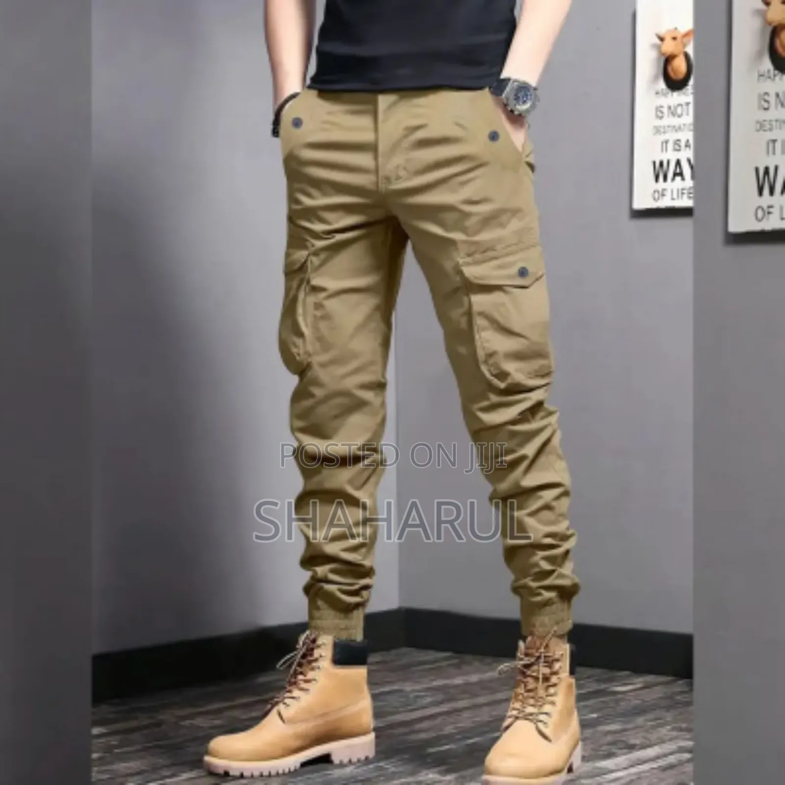 Men's 9-Part Utility Pants, Fashion Casual Jogging Pants,