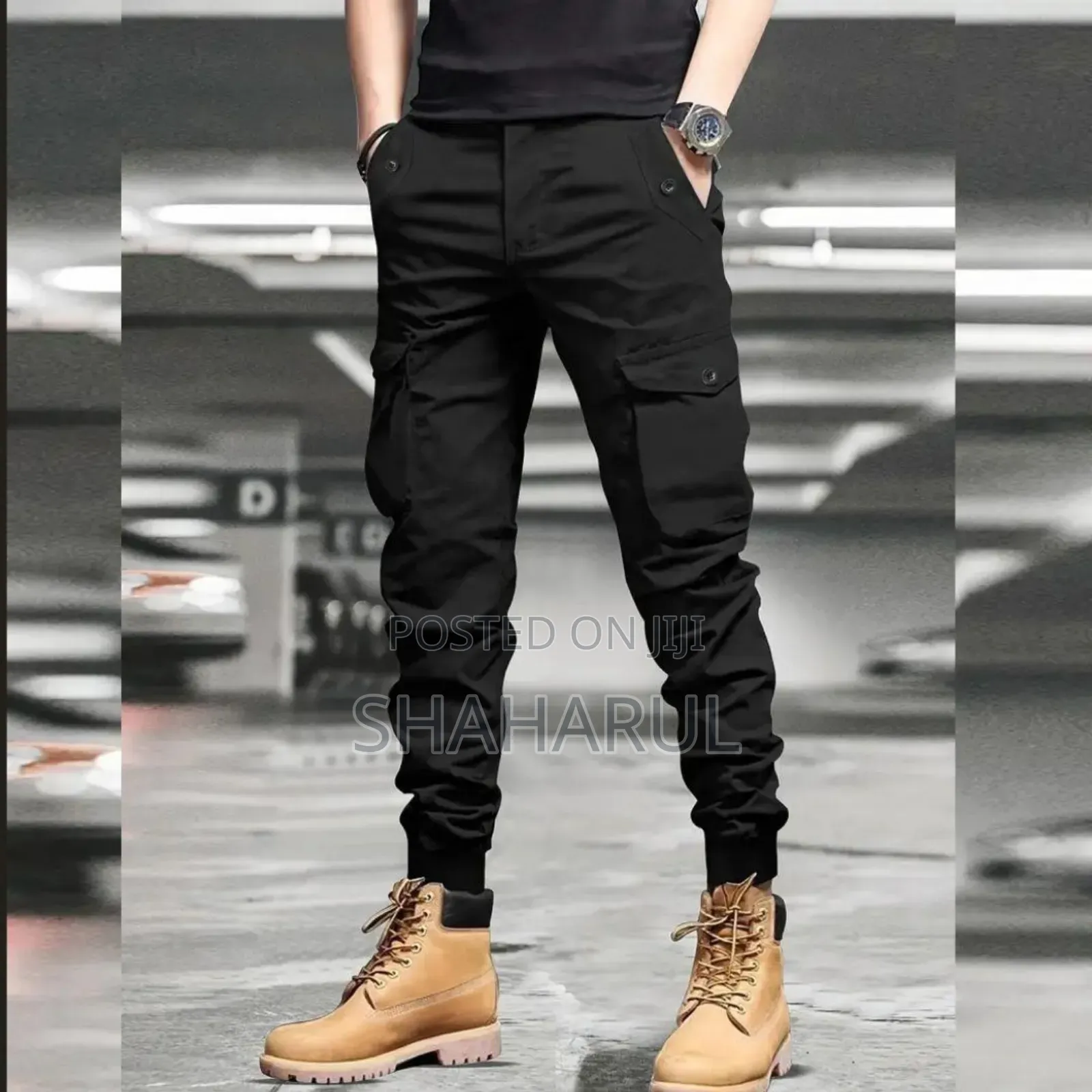 Men's 9-Part Utility Pants, Fashion Casual Jogging Pants,