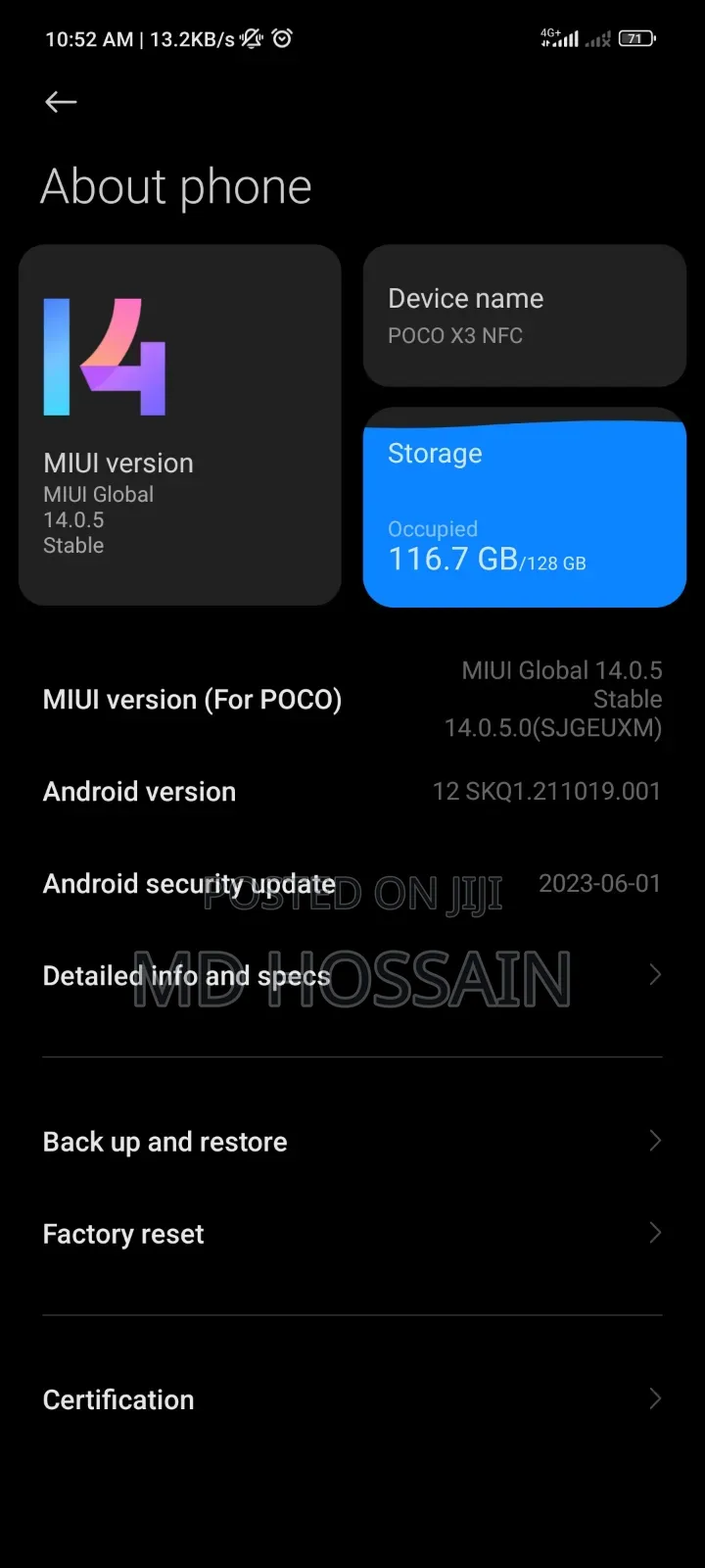 Xiaomi Poco X3 NFC 128 GB Blue