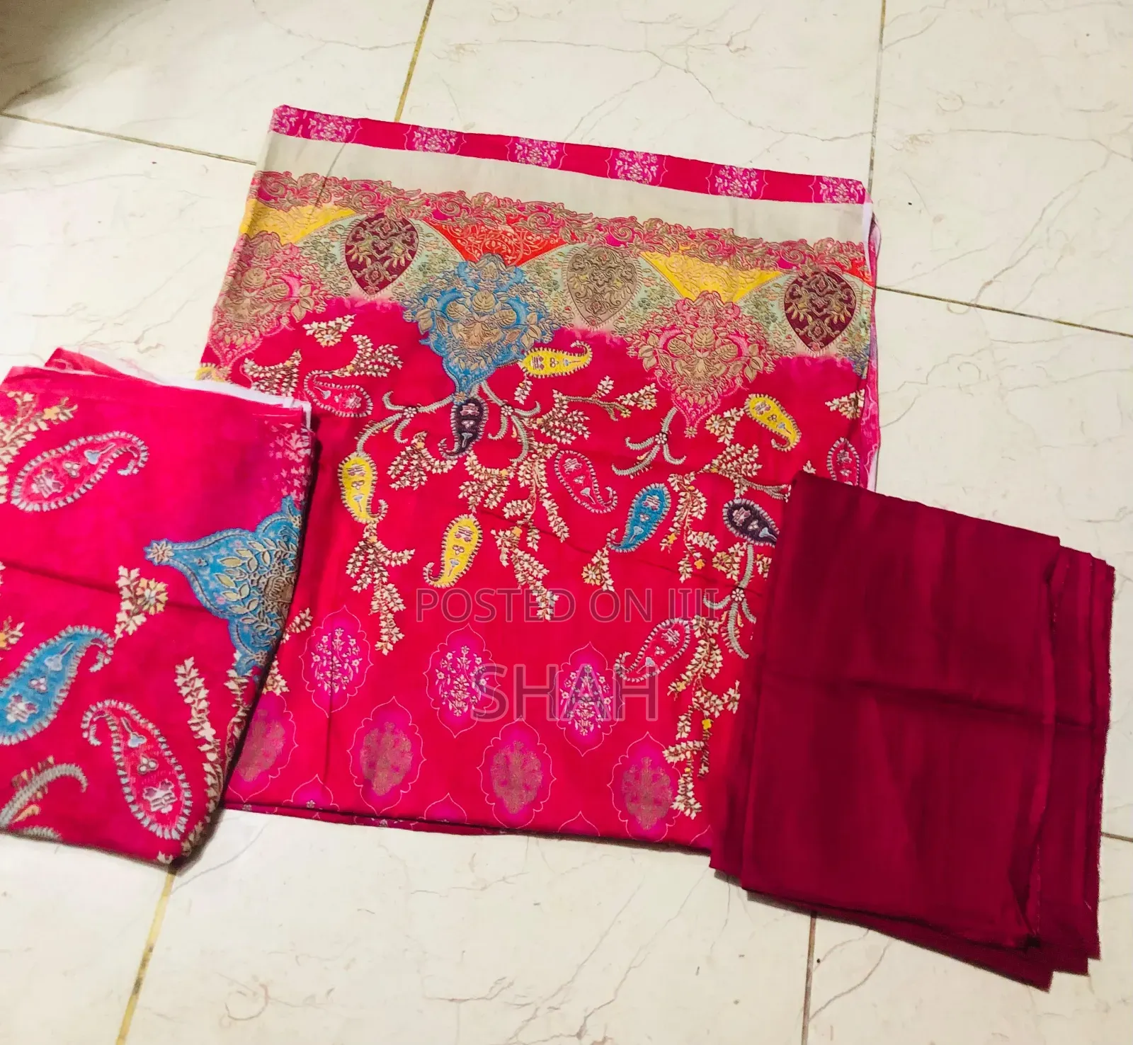 গাঁড় মিষ্টি Colour পিউর সুতি কাপড়,ওড়না,সেলোয়ার সুতি