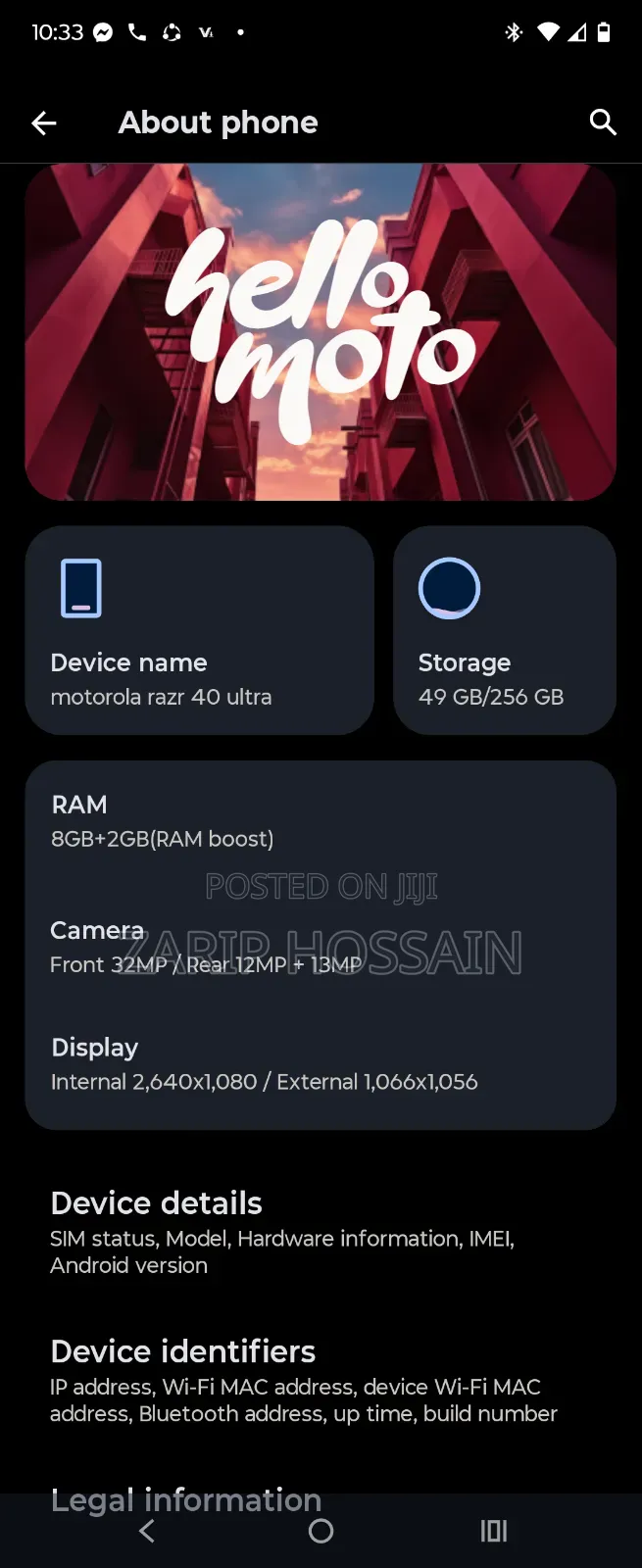 Motorola Razr 40 Ultra 256 GB Blue