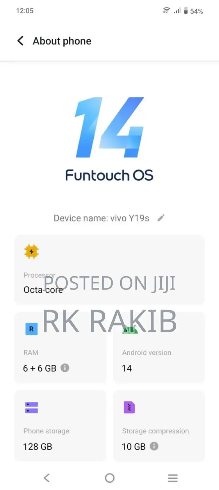 Vivo Y19 128 GB Blue