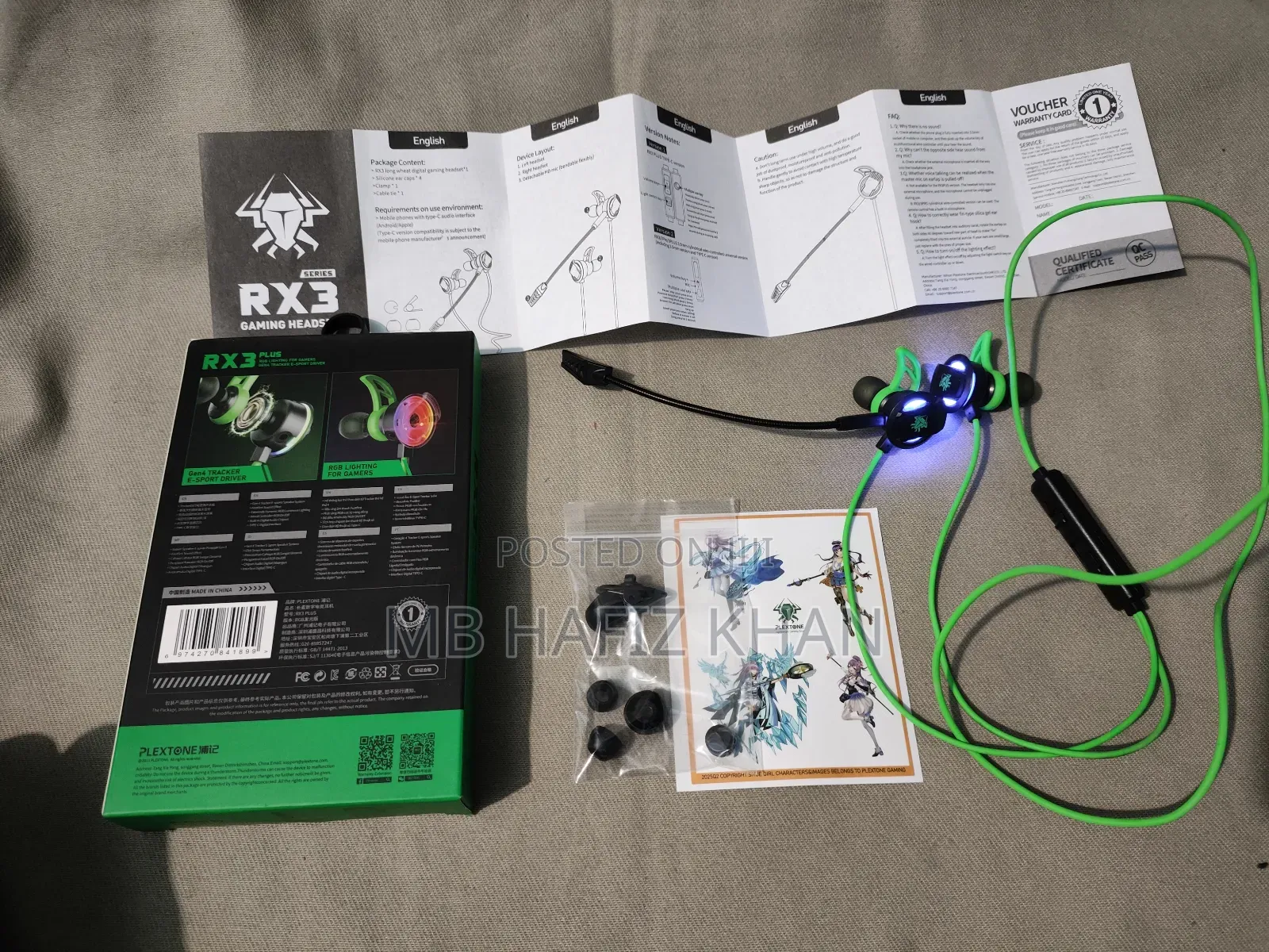 Rx3 Plus আরজিবি গেমিং হেডফোন ব্র্যান্ড নিউ