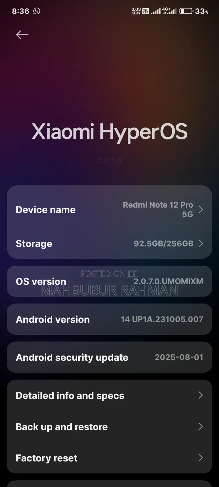 Xiaomi Redmi Note 12 Pro 5G 256 GB Black