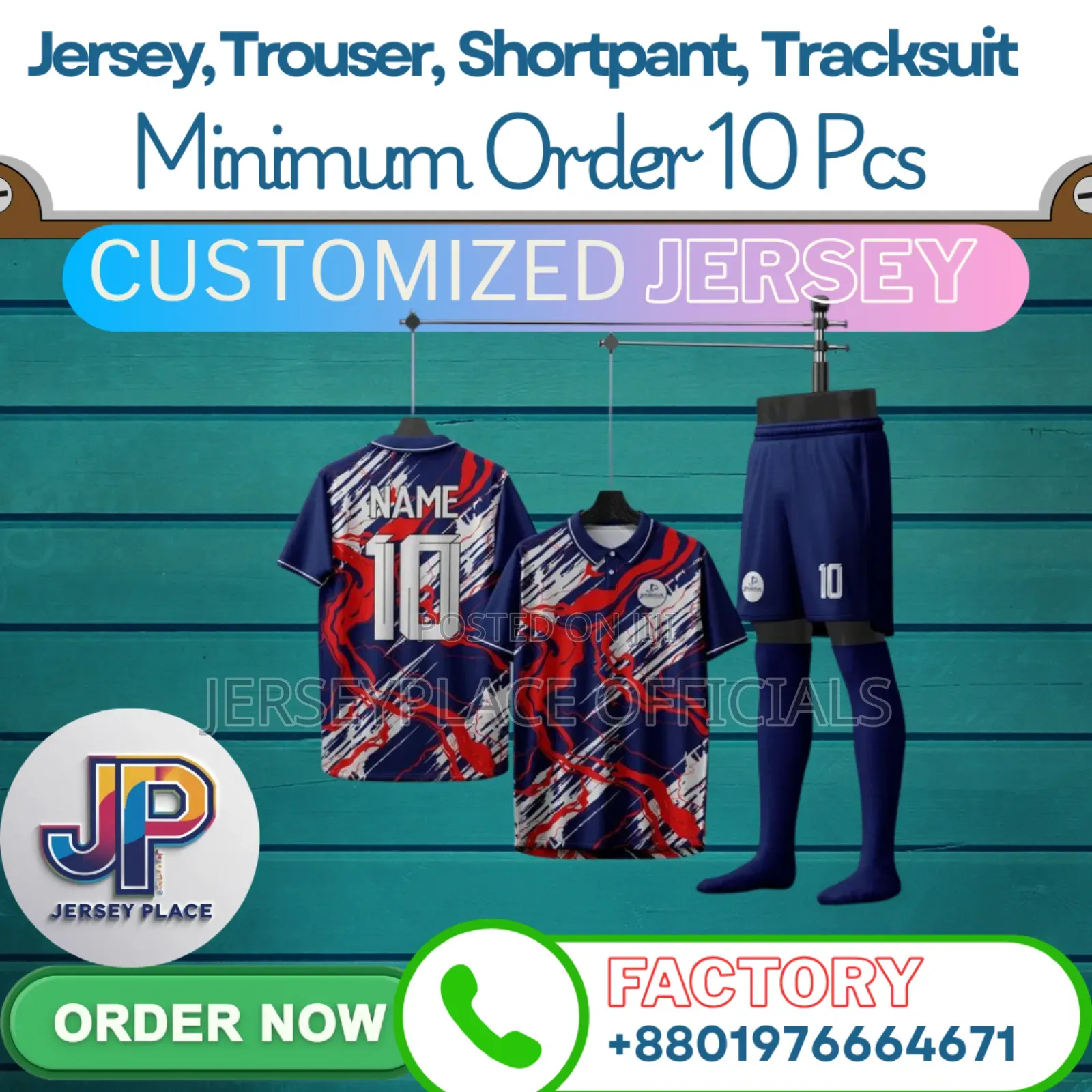 Customized Jersey Minimum Order 10 PCS