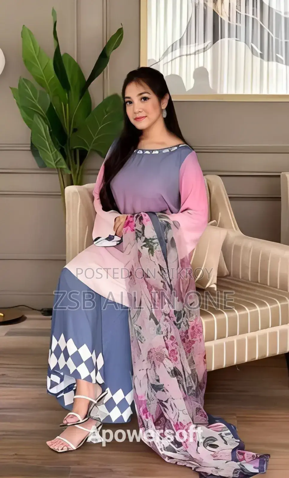 ডিজিটাল প্রিন্টেড ৩ পিস সেট সিন্থেটিক সিল্ক আপডেট