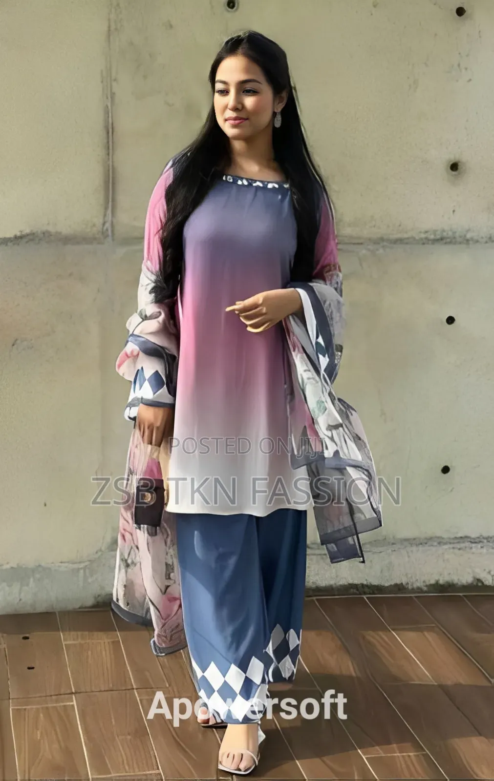 Digital Printed 3piece Set Synthetic Silk আপডেট