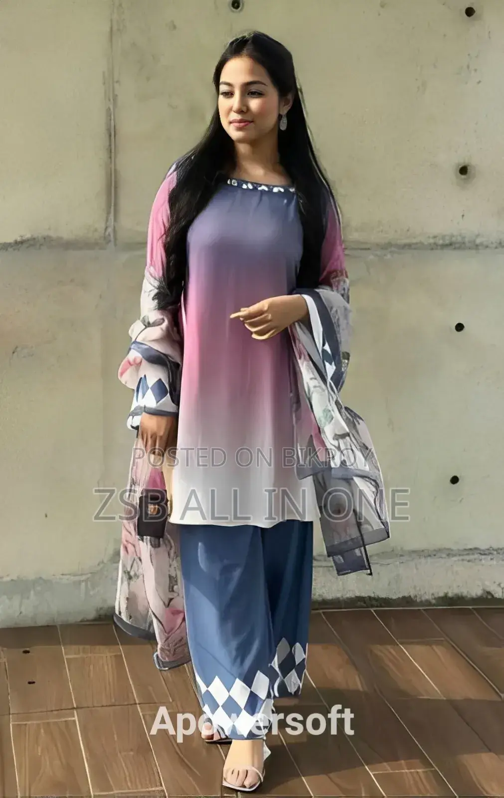 ডিজিটাল প্রিন্টেড ৩ পিস সেট সিন্থেটিক সিল্ক আপডেট