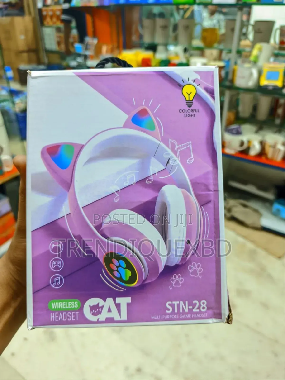 Premium Wireless Cat Ear Headphones STN-28 – Bluetooth, RGB Light