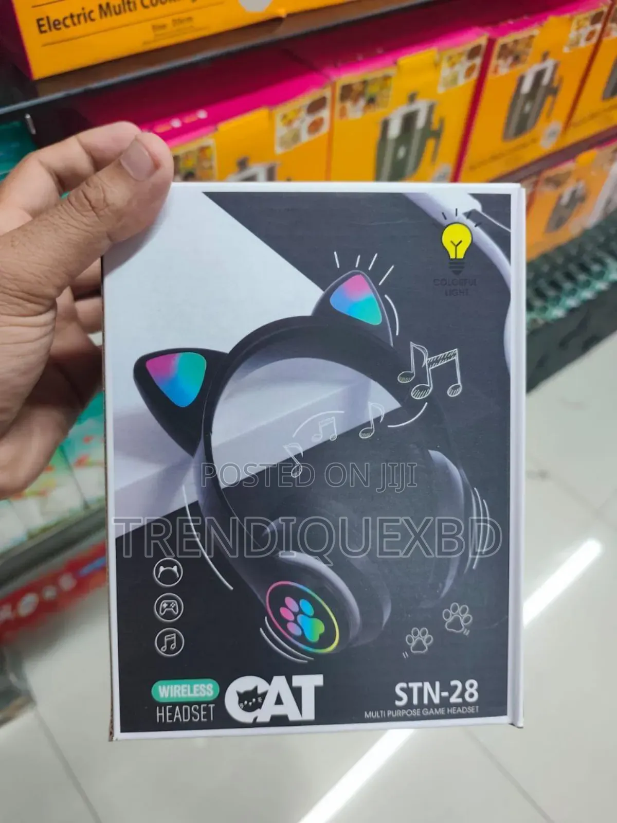 Premium Wireless Cat Ear Headphones STN-28 – Bluetooth, RGB Light