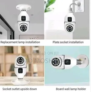V380 PTZ Wifi Ip Camera Dual Lens Bulb Ip Night Vision Camera