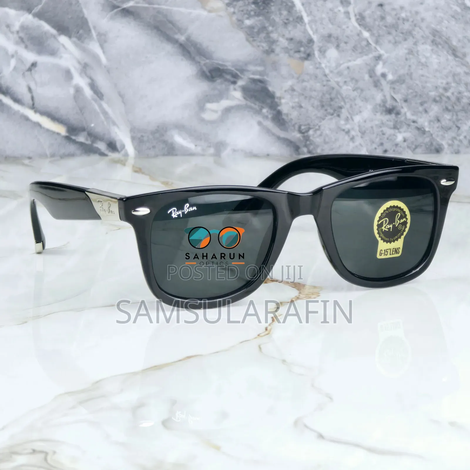 Rb2157 Black Lens Master Copy Metal Hinj Glass Lens Sunglass
