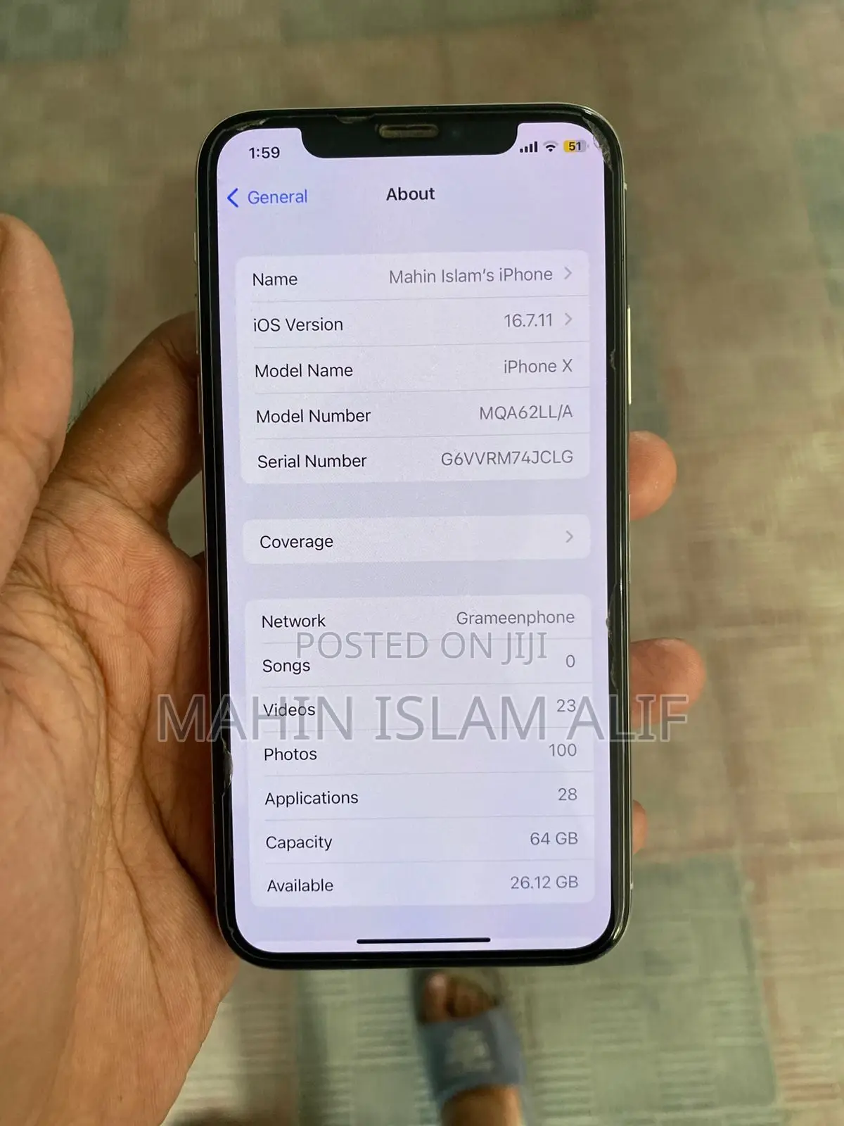 Apple iPhone X 64 GB Silver