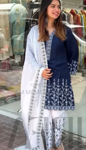 Soft Cotton Embroidery Three Piece