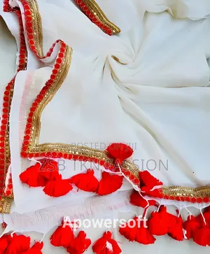 Pure Jorjet With Lais and Tarcel Work Saree, Blouses