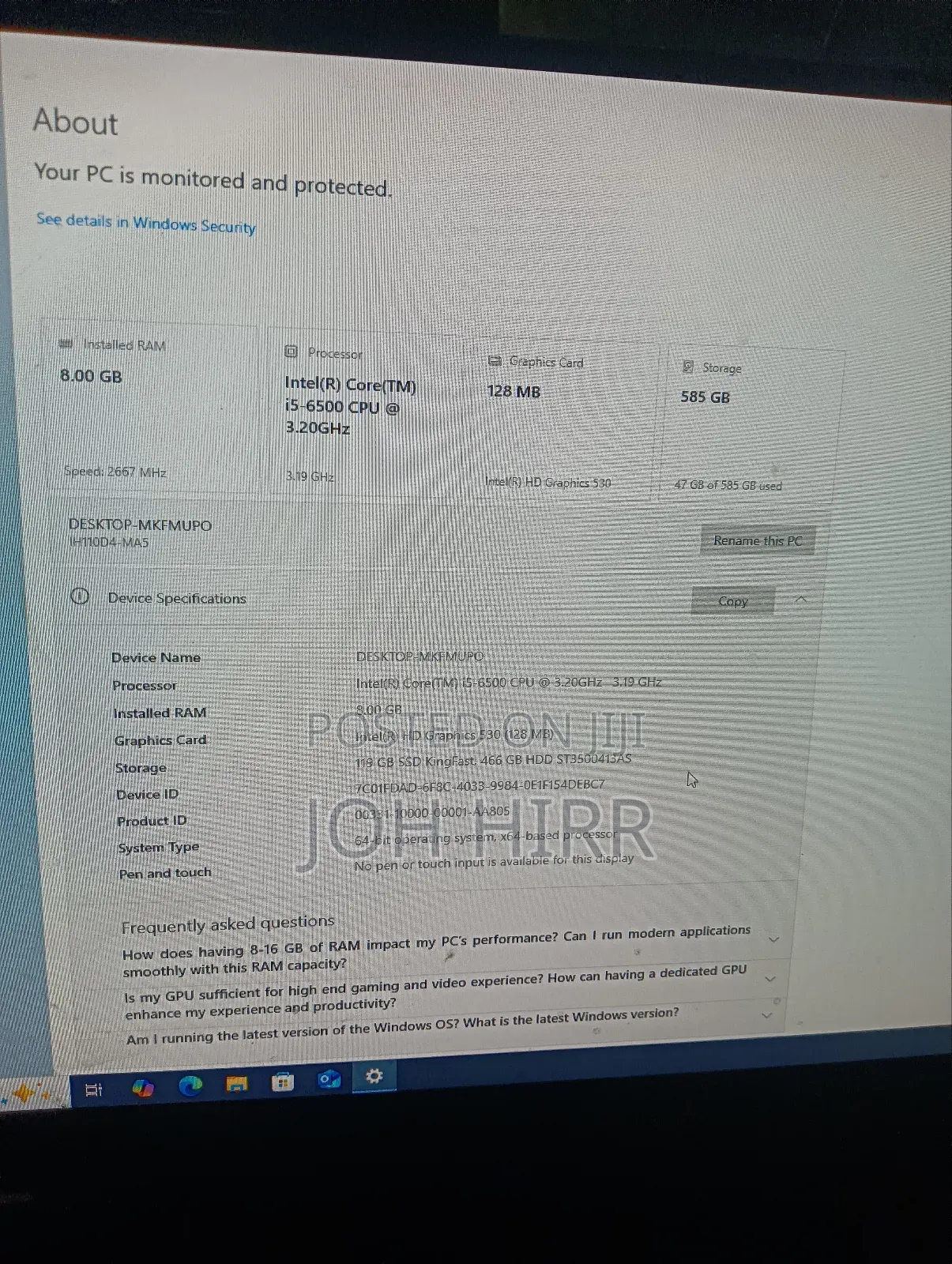Only Pc I5 6 Generation. ফটো এর মধ্যে ডিটেলস দেয়া হয়েছে দেখে নিন