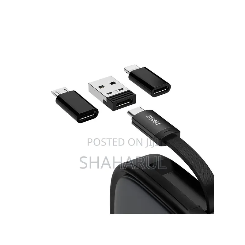 Recci Rs36t Multifunction (5-in-1 ) Pd65w Fast Charging Data Cable Set