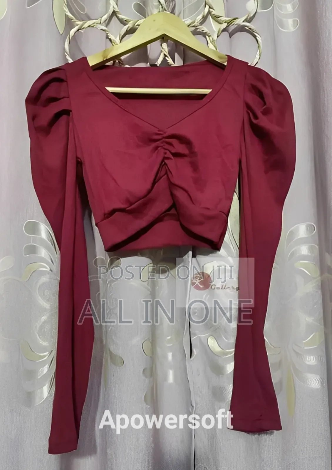 Crop Top Blouse Full Sleeve Half Body