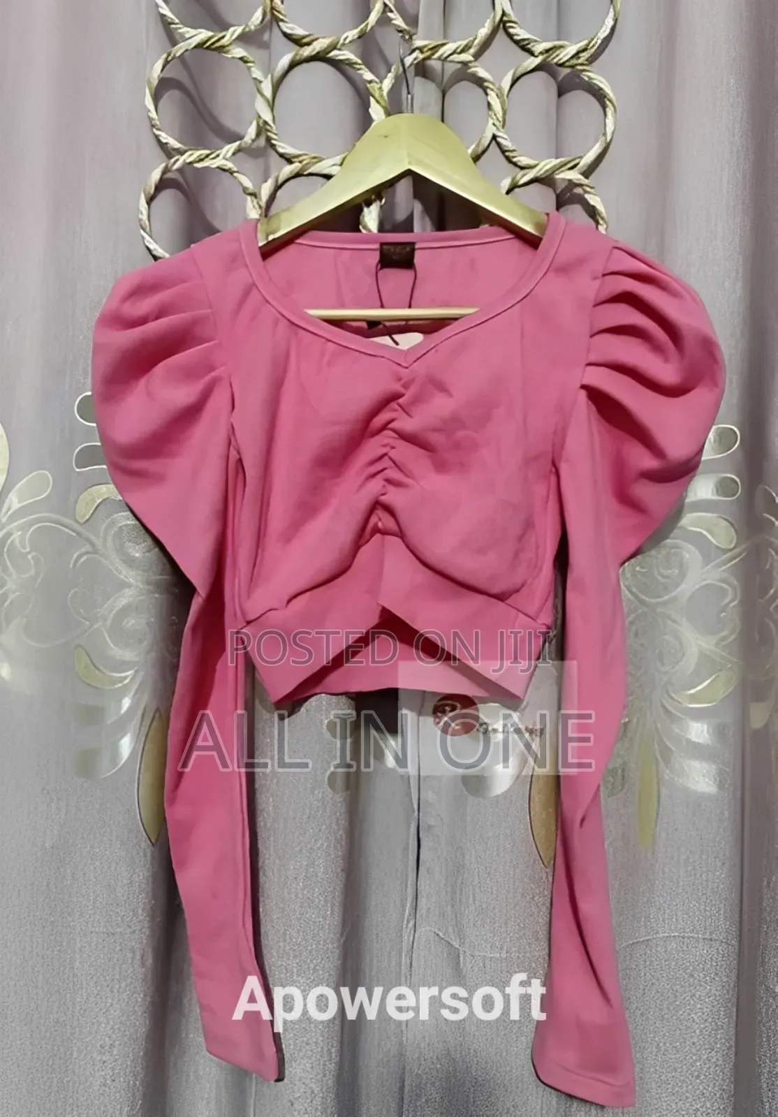Crop Top Blouse Full Sleeve Half Body