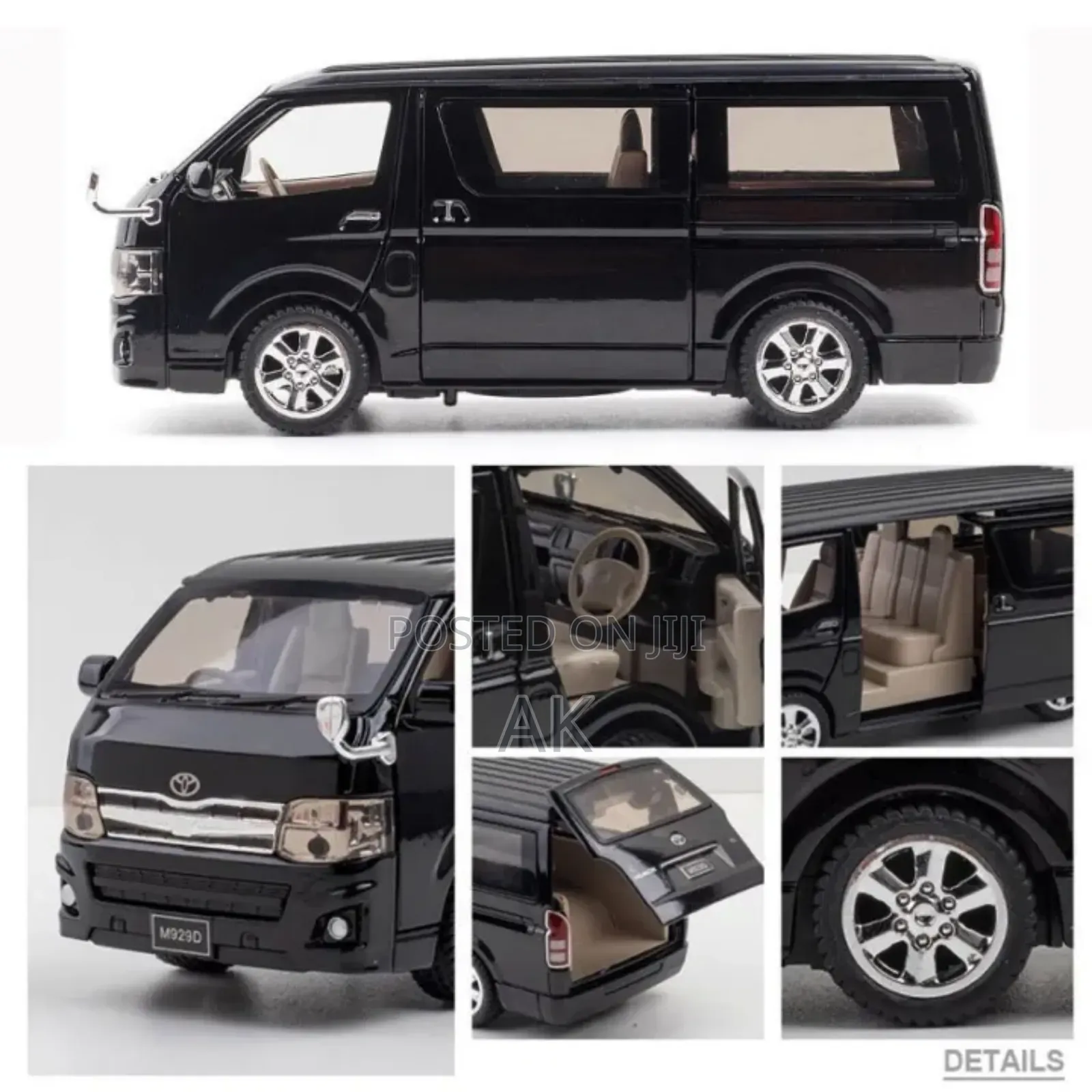 Toyota Hiace Van Alloy Metal Model Car Sound Light Toys