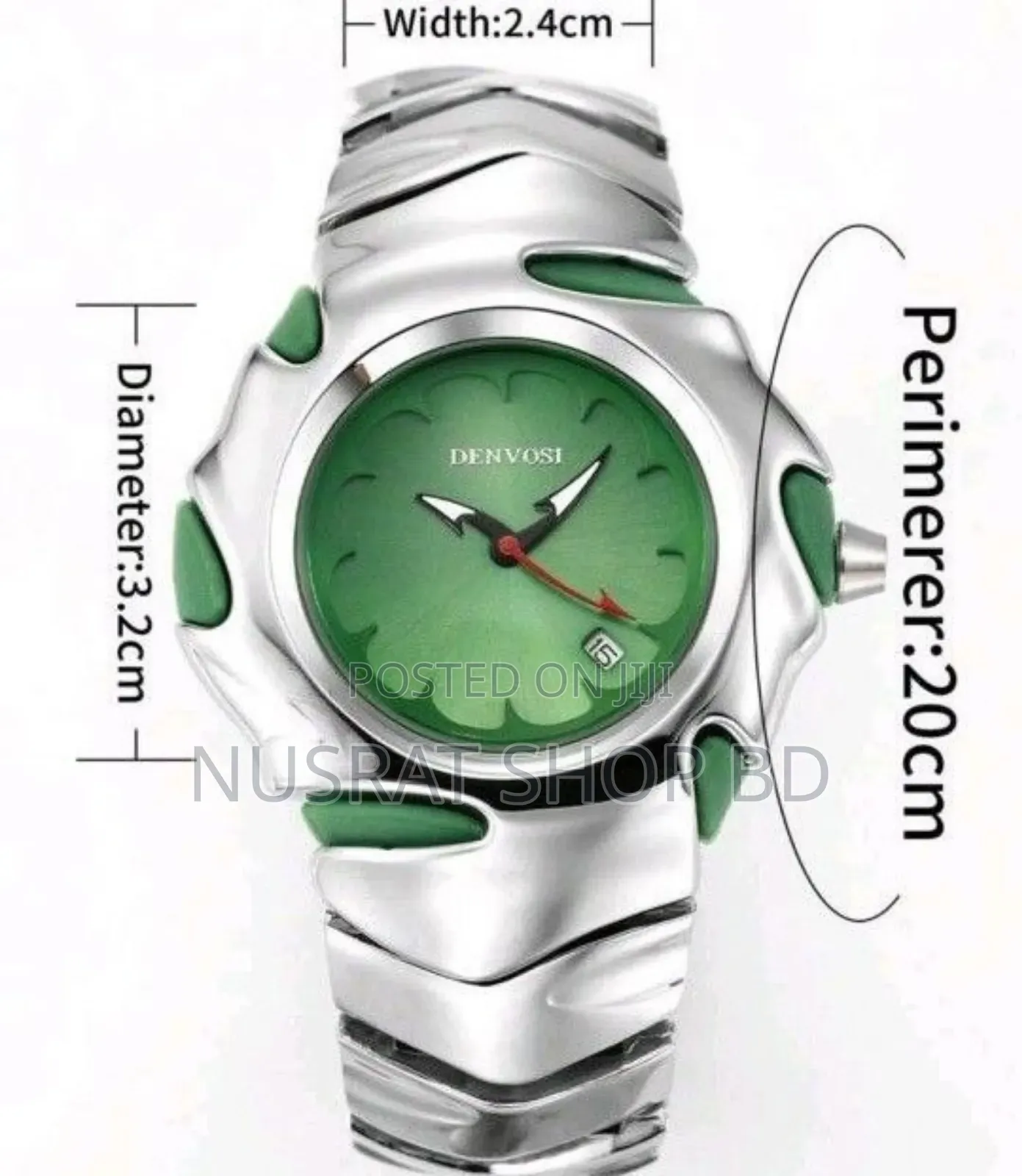 Denvosi Premium Metal Watch – Bold Design (Green Dial)
Code : 11187