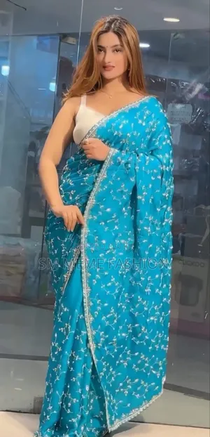 Chinigura Georgette Sequences Embroidery Sharee