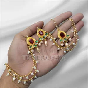 Tana Earrings With Tikli – Traditional Bridal Jewelry Set for Women