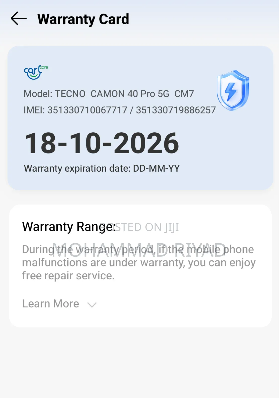 New Tecno Camon 40 Pro 256 GB Black