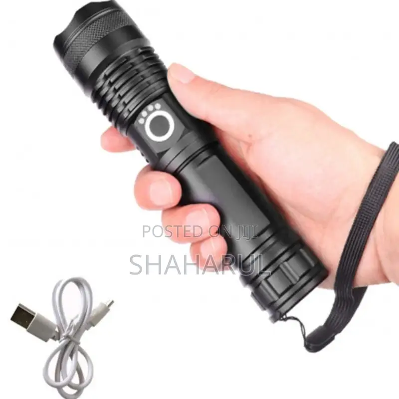 Rechargeable Waterproof Zoom Led Flashlight Usb Torch Light (Xhp 50)