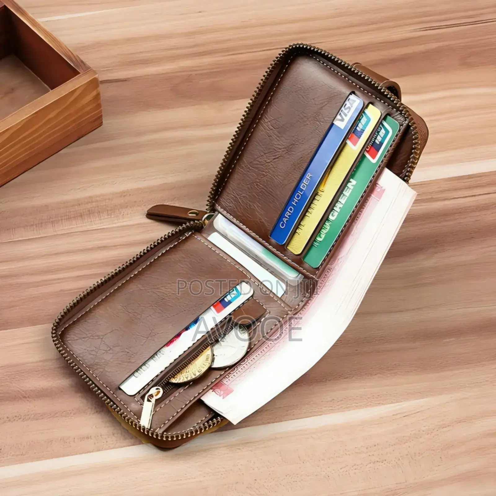 Multifunction Evgatsauto Brand Leather Zipper Wallet