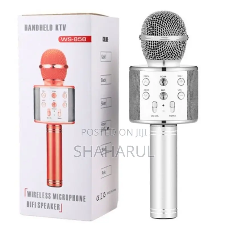 KTV- Ws858 Wireless Karaoke Handheld Microphone Bluetooth Mic Speaker