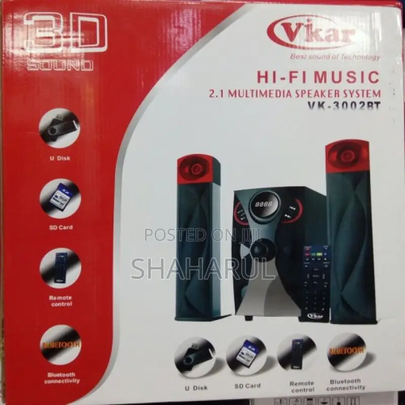 Speaker Vikar Vk-3002 (2:1) Bluetooth Usb/Sd Input, Remote