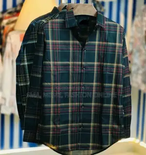 Pure Cotton Full Sleeve Check Print Shirt for Men's
