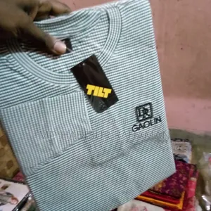 Cotton Men Formal Wear Full Sleeves Striped T Shirt