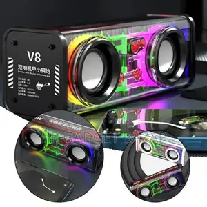 Photo - V8 Transparent Mecha Speaker Subwoofer Wireless Bluetooth RGB TWS
