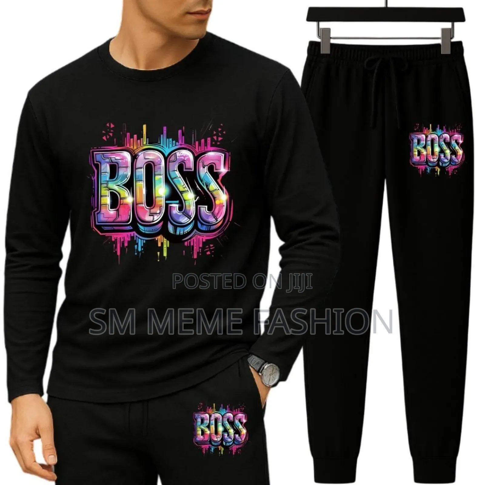 Long Sleeve Drop Shoulder Tshirt and Trouser Set