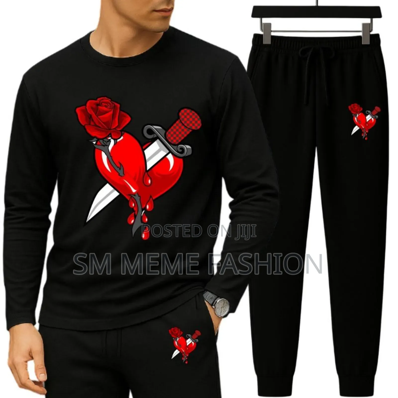 Long Sleeve Drop Shoulder Tshirt and Trouser Set