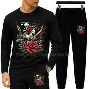 Long Sleeve Drop Shoulder Tshirt and Trouser Set