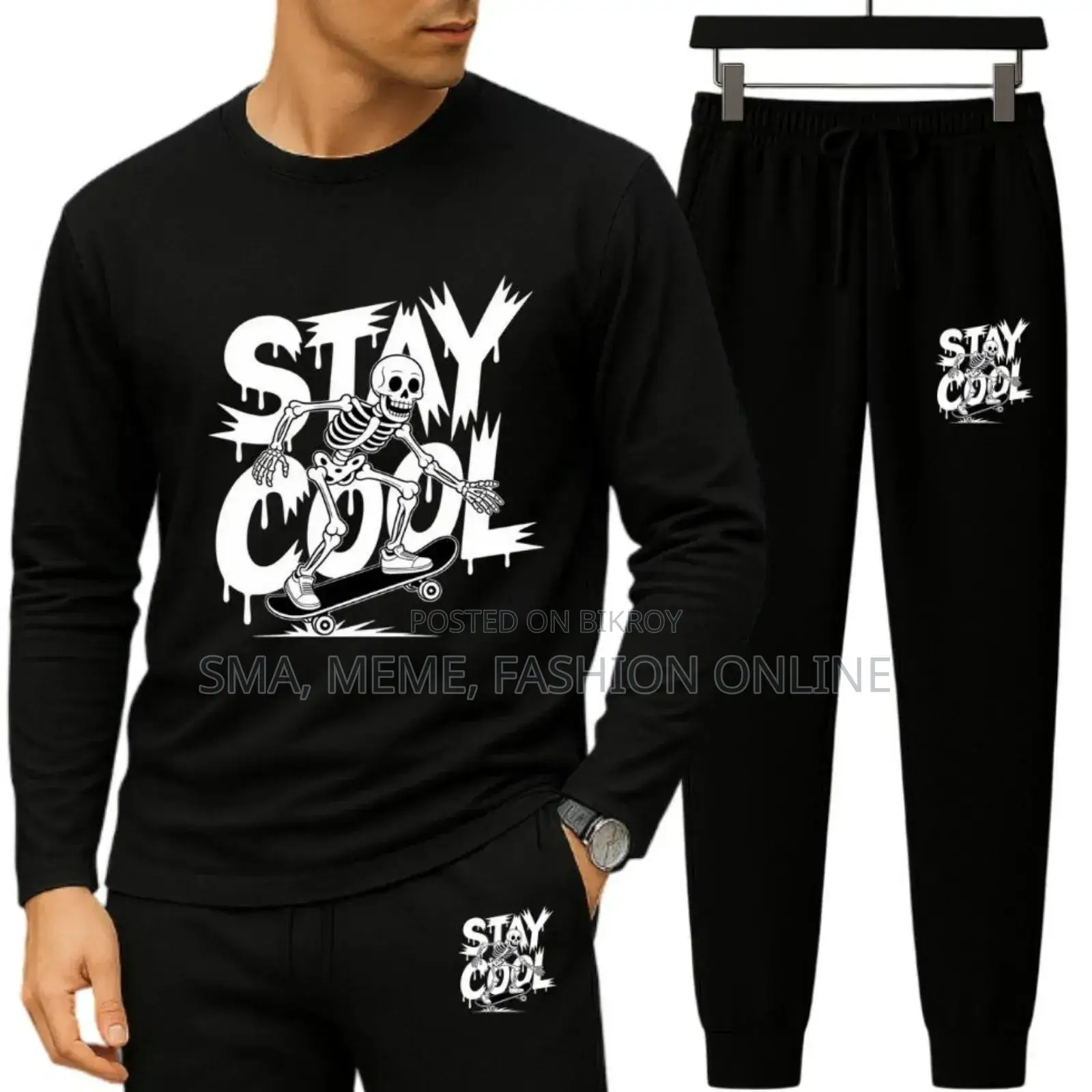 Long Sleeve Drop Shoulder Tshirt and Trouser Set