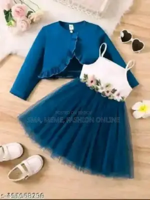 Baby Dress Net With Inner Butter Silk