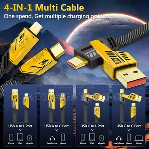 65w 4-in-1 Mobile Phone Data Fast Charging Dual-Head 1 Meter [40 Inch