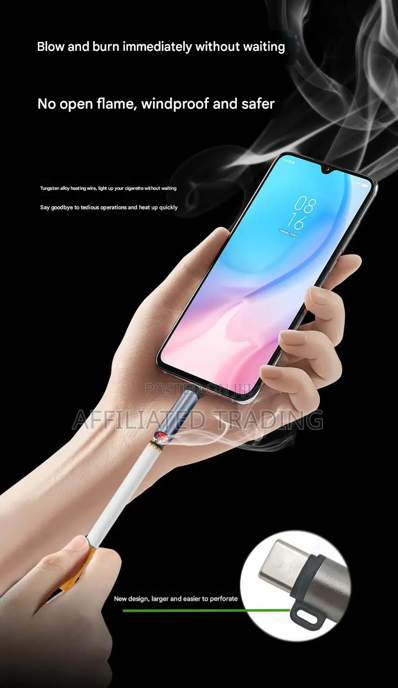 Type-c Portable Mini Cigarette Lighter Plug And Play With Smartphone