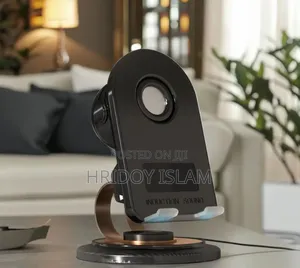 Sensor Speaker Phone Holder With Wireless Charger. Mobile Stand