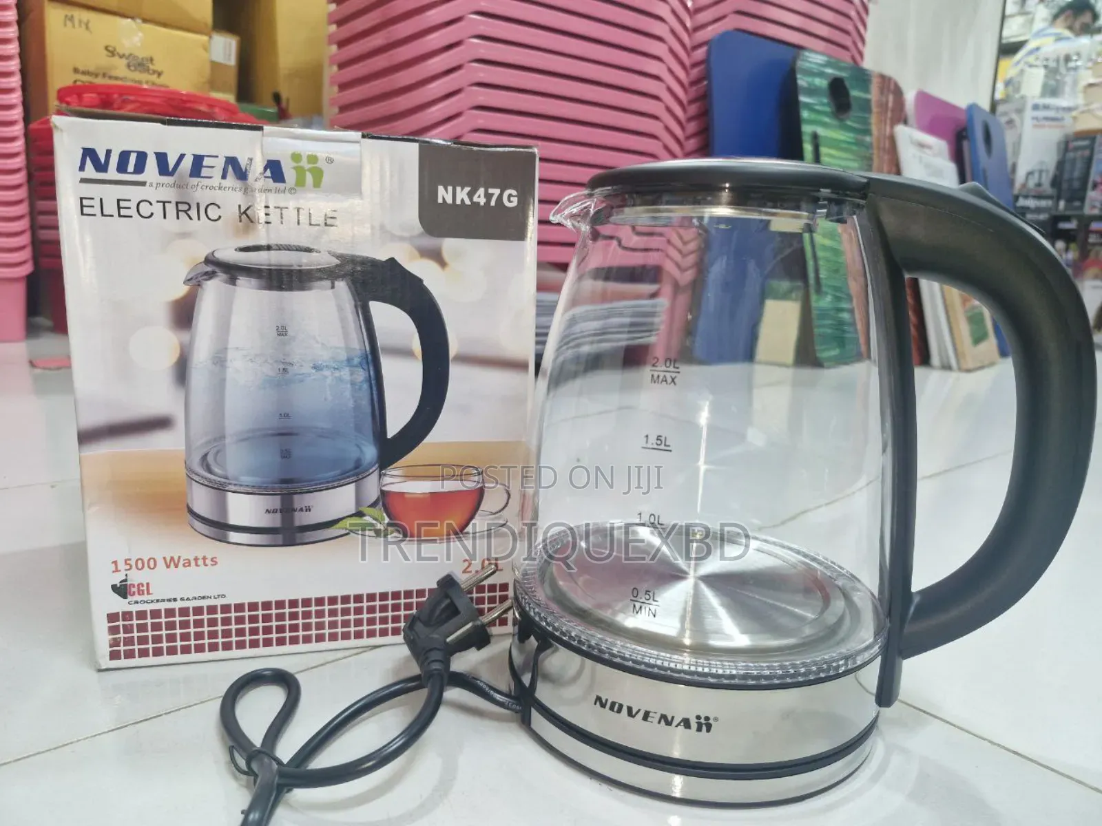 Novena 2l Glass Electric Kettle – 1500w Fast Boil, High-Quality