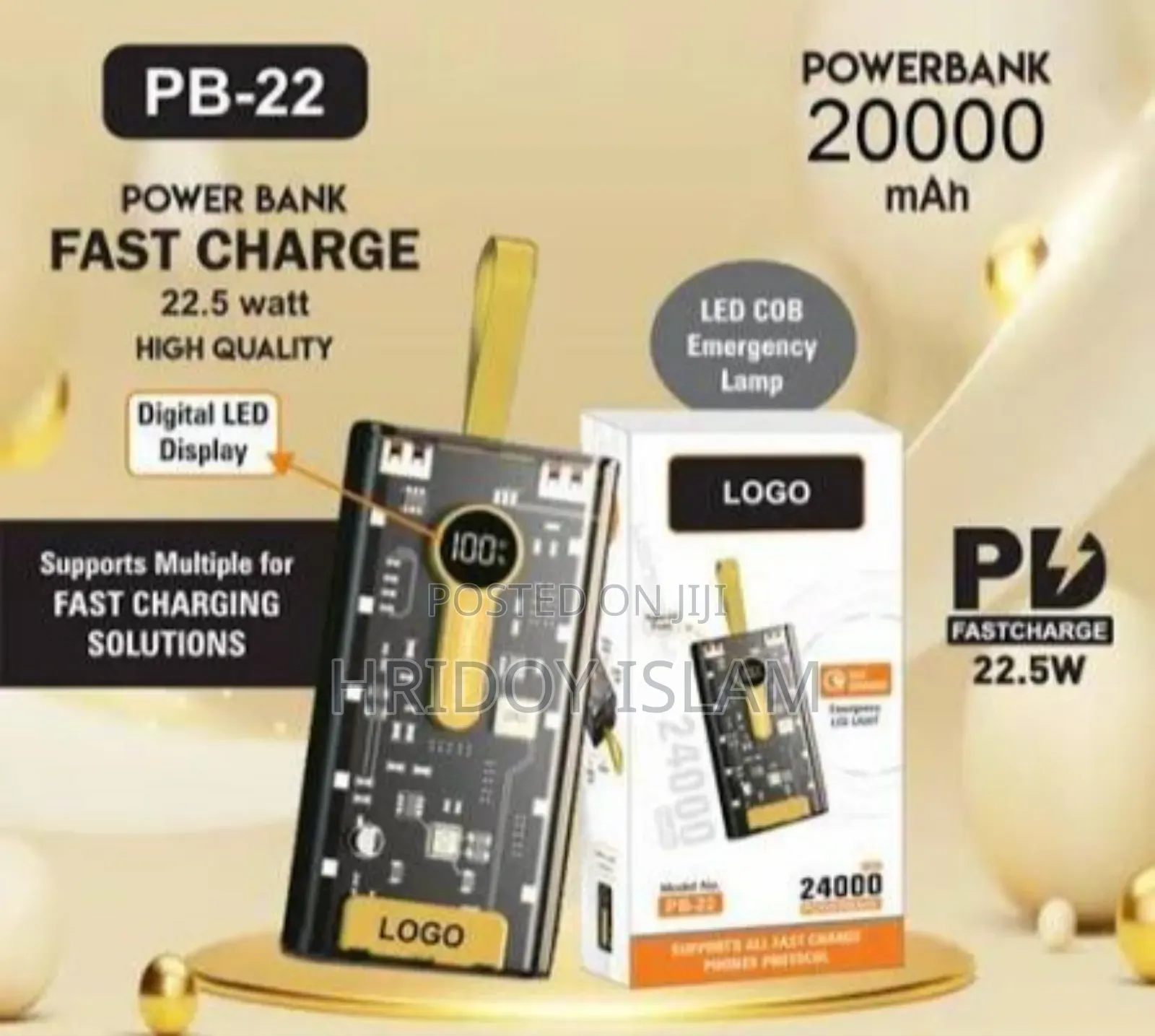 20000mah Transparent 22.5 W First Charging Power Bank Portable Fast