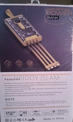 20000mah Transparent 22.5 W First Charging Power Bank Portable Fast