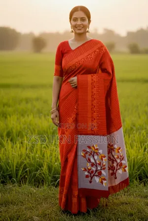 Photo - Cotton Sharee With Blouse Piece New Update